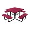 Leisure Craft 46" Square Picnic Table, Perforated Metal, Portable, Burgundy T46SQP-PERF-BURGUNDY - alternate 1