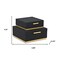 Homeroots Set of Two Black And Gold Striped Square Nesting Storage Boxes With Lids, 2PK 712928 - alternate 7