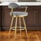 Homeroots 26" Gray and Gold Fabric and Stainless Steel Counter Height Swivel Bar Chair 569154 - alternate 1