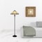Homeroots 60" Bronze 2-Light Traditional Floor Lamp, Orange and Ivory Abstract Tiffany Glass Empire Shade 526322 - alternate 3