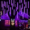 Elegani 8-Tube Snowfall Lights - 50cm Purple LED Meteor Shower Lights, Indoor/Outdoor, Waterproof, Plug-In PH-8Tubes-PPL - alternate 1