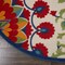 Homeroots 8' Navy Blue Beige Green Blue And Red Round Floral Indoor Outdoor Area Rug 546786 - alternate 4