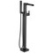 Delta Ara Single Handle Floor Mount Channel Spout Tub Filler Trim with Hand Shower T4768-BLFL - alternate 1