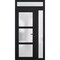 Vdomdoors Front Exterior Prehung FiberGlass Door Frosted Glass / Manux 8552 Matte Black / Sidelight and Trans MANUX8552EXD-BLK-W30+14 x H80+14-LH - alternate 5