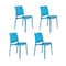 Homeroots Set of Four Blue Heavy Duty Plastic Outdoor Stacking Dining Chairs, 4PK 565206 - alternate 5