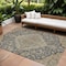 Homeroots 8' X 10' Charcoal Gray And Brown Oriental Washable Indoor Outdoor Area Rug 605232 - alternate 1