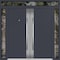 Vdomdoors Metal Double Doors Deux 0729 Gray Graphite Stainless Steel Insert 2 Sidelights and Top Transom Entr DEUX0729DEXD-GRE-W14+72+14xH80+14-RH-I - alternate 1