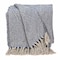 Homeroots Blue and Beige Woven Handloom Throw with Tassels 476218 - alternate 1