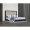 Homeroots Blue and Gray Wood And Tufted Faux Leather Lighted King Bed Frame 606427 - alternate 4