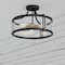 Vaxcel Holbrook 15.75-in W Black Industrial Semi Flush Mount Ceiling Light Clear Glass C0255 - alternate 7