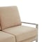 Leisuremod Jefferson Contemporary Velvet Sofa with Silver Frame, Beige JAS77BG - alternate 3