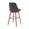 Armen Living Sicily 30in Swivel Walnut Wood Bar Stool in Gray Faux Leather LCSIBAWAGRY30 - alternate 3