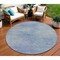 Homeroots 8' Denim Blue And Sky Blue Round Abstract Washable Indoor Outdoor Area Rug 587208 - alternate 1