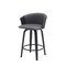 Homeroots 26" Gray and Black Faux Leather Counter Height Swivel Bar Chair 534419 - alternate 3