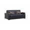 Homeroots 74" Black Faux Leather Convertible Futon Sleeper Sofa And Toss Pillows With Storage 607182 - alternate 4