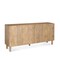 Homeroots 71in Light Brown Solid Wood Carved Geometric Sideboard Soft Close with Four Doors 611021 - alternate 2