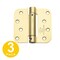 Global Door Controls 4 in. x 4 in. Brushed Chrome Spring Full Mortise Square Corner Door Hinge with Fixed Pin - Pack of 3 CPS4040-R-US4-3 - alternate 1