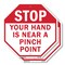 Signmission Stop Your Hand Is Near a Pinch Poin, 10 inch X 10 inch, Aluminum Metal Signs, 2PK OC-A-2PACK-10-126 - alternate 1