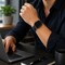 Elegani Nylon and Band Compatible with Apple Watch 46mm, Blue, Silver/Black/Rose Gold/Yellow Gold Buckle NLPAM-BLUBLU-46 - alternate 2