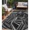 Homeroots 5' X 8' Black And Gray Geometric Washable Indoor Outdoor Area Rug 594756 - alternate 1