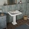 Whitehaus Collection 29 in Traditional Pedestal Sink with Integrated Large Rectangular Bowl and Faucet Drilling AR854-AR805-3H - alternate 2