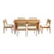Alaterre Furniture Barton 7-Piece Patio Dining Set, Weather-Resistant Outdoor Dining Table, 6 Stackable Patio Chairs 80-OUTD-WD-DIN-SET2 - alternate 1