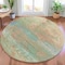 Homeroots 8' Wheat Sky Blue And Beige Round Abstract Washable Indoor Outdoor Area Rug 631463 - alternate 2