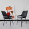 Elama 2 Piece Faux Leather Tufted Chair in Black with Black Metal Legs ELM-2602-BLK - alternate 4