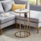 Homeroots 25" White and Gold Faux Marble and Iron Round C Table End Table And USB Port 543902 - alternate 4