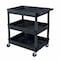 Luxor Utility Cart with Deep Lipped Plastic Shelves, 400 lb Load Capacity, 3 Shelves, 32 in L, 24 in W TC111-B - alternate 7
