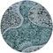 Homeroots 8' Teal Blue And Dark Green Round Floral Medallion Washable Indoor Outdoor Area Rug 603199 - alternate 4