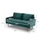 Homeroots Teal Contemporary Velvet Sofa with Side Pockets 473447 - alternate 3