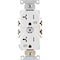 Leviton 20A White Tamper & Weather Resistant Commercial Grade 5-20R Duplex Outlet R77-TWR20-00W - alternate 2