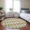 Homeroots 8' Gold And Light Brown Round Geometric Washable Indoor Outdoor Area Rug 577039 - alternate 5