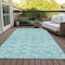 Homeroots 3' X 5' Teal Blue And Ivory Geometric Washable Indoor Outdoor Area Rug 583390 - alternate 7