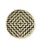Homeroots 13in Black And Natural Round Wicker Geometric Handmade Tray With Handles 476491 - alternate 1