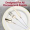 Smarty Had A Party Gold with White Handle Moderno Plastic Cutlery Set - Spoons, Forks and Knives (240 Guests), 720PK 9320-GWSCS-CASE - alternate 2