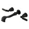 Kingston Brass Two-Handle Wall Mount Tub Faucet, Matte Black KS5020KL - alternate 1