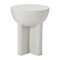Homeroots 18" White Faux Stone Round Pedestal End Table 556537 - alternate 3