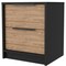 Homeroots 19" Black And Natural Wood Two Drawer Nightstand 534905 - alternate 3