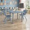 Flash Furniture 3 PC Plastic Activity Table and 4 Chairs Set, 10.5 in Seat Height-Dusty Blue YU-YCX-0023-2-SQR-TBL-DSTYBL-R-GG - alternate 1