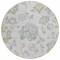 Homeroots 8' Silver Gray And Gold Round Floral Washable Indoor Outdoor Area Rug 589502 - alternate 3