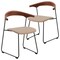 Leisuremod Lyra Collection Modern Chair in Dark Wood back and Taupe Seat, 2PK LCAS-41DTP2 - alternate 1