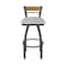 Holland Bar Stool Co Revelle 36in Swivel Extra Tall Bar Stool with Pewter Finish, Medium Back and Graph Alpine Seat 881 - alternate 5