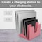 Acrimet 5 Section Incline File Sorter Desk Organizer Rack for Office Desktop Plastic Solid Pink 225.7 - alternate 2