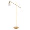 Jonathan Y Kathryn Classic 60" Iron/Seeded Glass Adjustable Head Modern LED Floor Lamp, Brass Gold JYL3081A - alternate 3