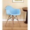 Homeroots Blue And Natural Heavy Duty Plastic And Solid Wood Dining Arm Chair 520279 - alternate 1