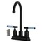 Kingston Brass Double-Handle 4" Centerset Bar Faucet, Matte Black KB8490KPS - alternate 1