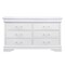 Homeroots 59" White Solid Wood Six Drawer Double Dresser with LED 482391 - alternate 1