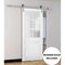 Sartodoors Slab Barn Door Panel Frosted Glass White 24x80 Solid Core Modern Interior VEREGIO7339S-WS-24 - alternate 1